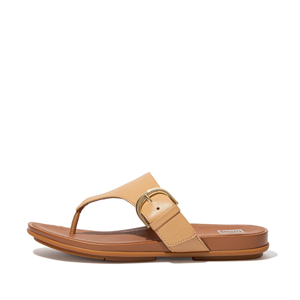 Fitflop Womens Sandals Brown - Gracie Buckle Leather Toe-post - UF4763209